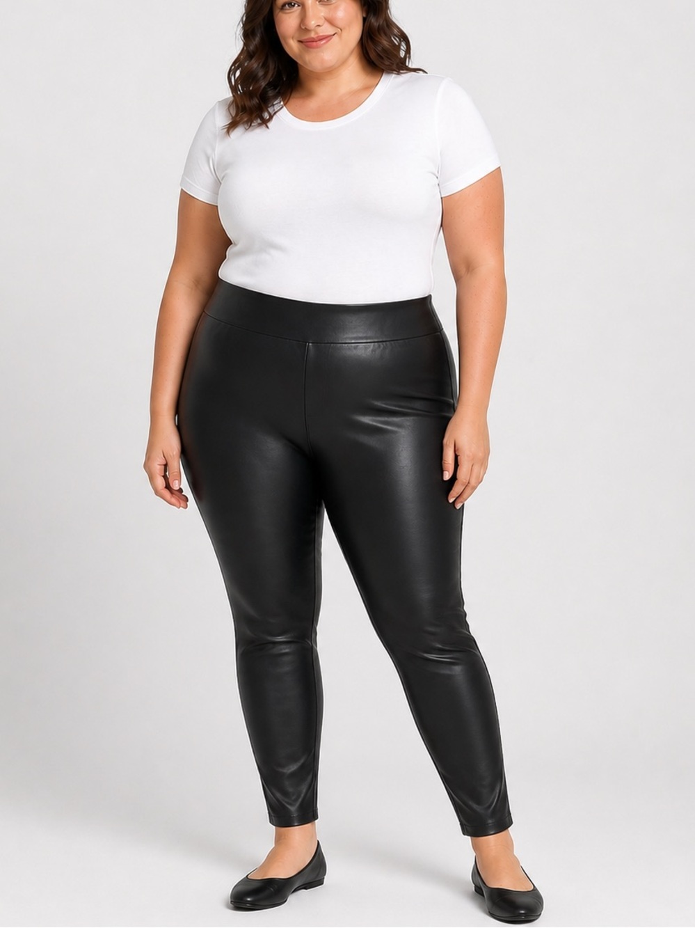 Torrid Black Faux Leather Leggings Size 3X Plus High Rise Stretch Pull On